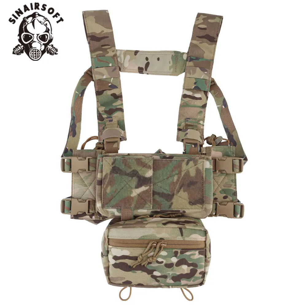 

MK4 Chest Rig Hunting Vest Setup Micro Fight Chassis Half Flap Rifle 9mm Magazine Insert Radio Sack Pouch YKK Zipper 500D Nylon