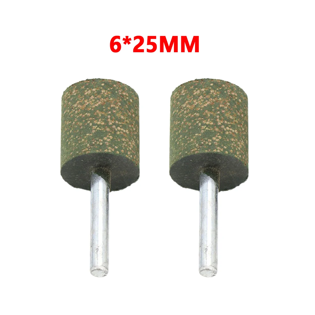 High Quality Polishing Burr Cylindrical 16mm-25mm 2PCS 6mm Shank Abrasive Accessories Attachment Green Point Bit