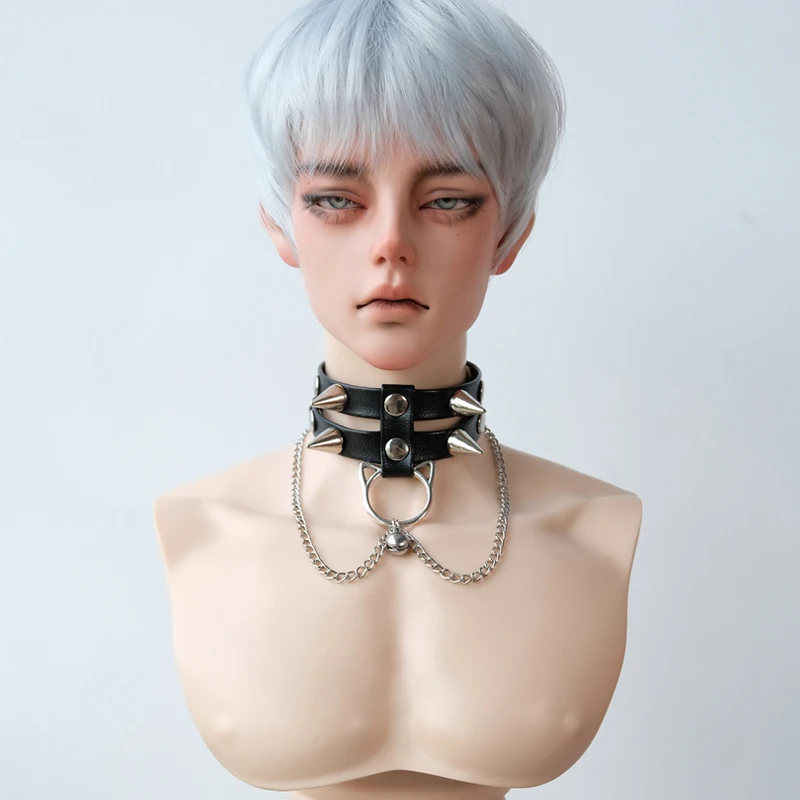 D04-A603 handmade toy 1/3 1/4 uncle ID75 POPO68 MSD Doll BJD/SD doll Accessories leather rivet belt necklace 1pcs