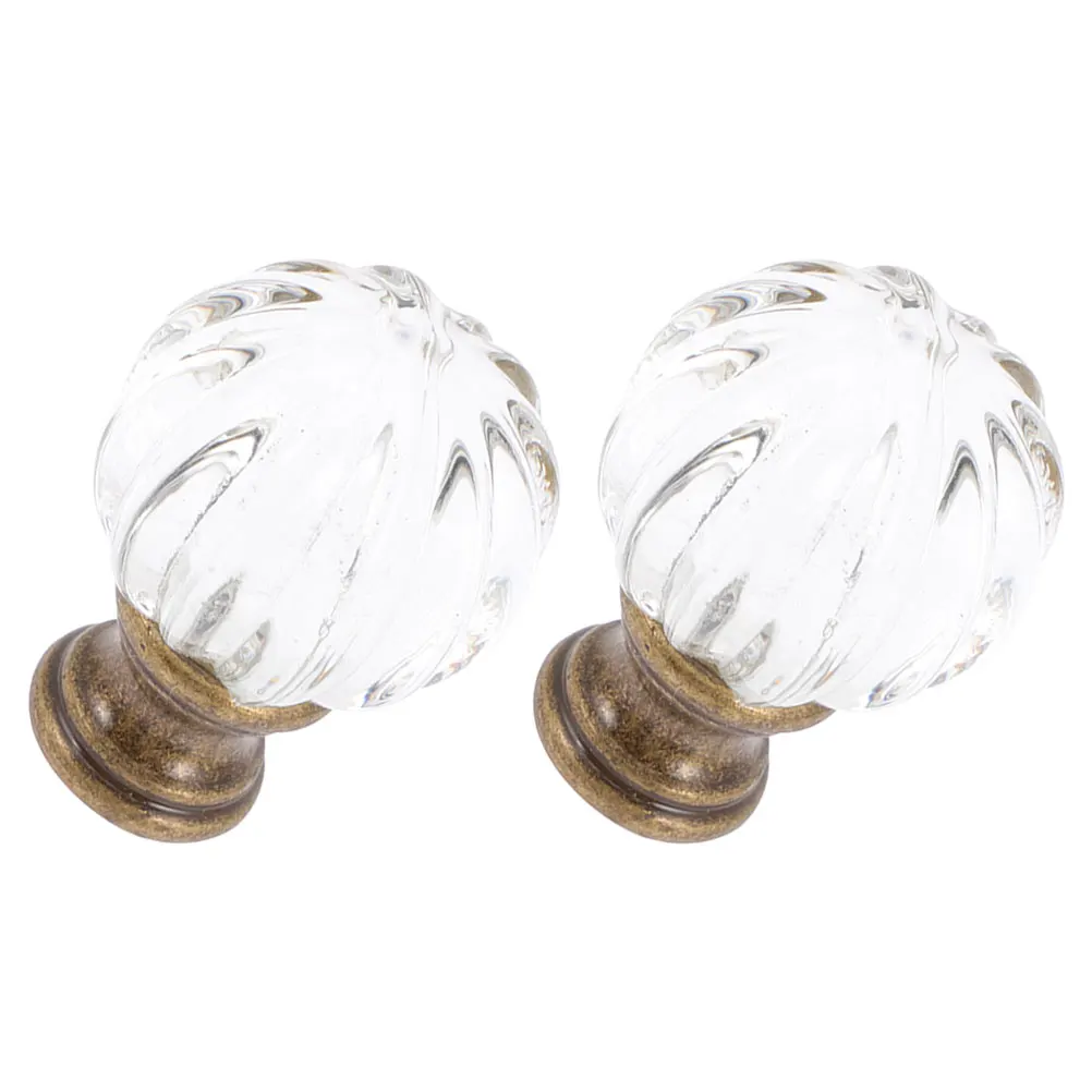 

2 Pcs Screw Caps Lamp Finials Tapped Lamp Finials Elegant Metal Glass Desk Floor Lamps Accessories Smooth Lightweight