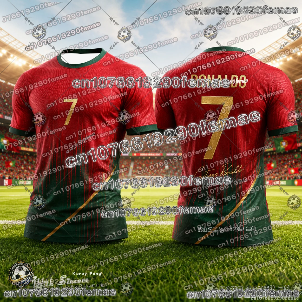 Hot Sale Ronaldo Fan Gift Kids Soccer Jersey Lightweight Breathable Quick Dry Football Sports Shirt Summer Youth Training Top