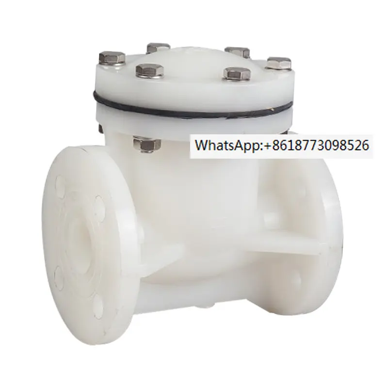 

Baodi PVDF swing check valve, horizontal check valve, one-way valve, acid alkali corrosion resistance, high temperature H44F-10F