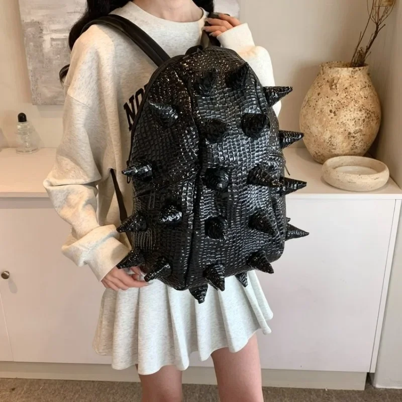 2025, neues Muster, Modetrends, stereoskopischer Igel-Rucksack, Persönlichkeit, Unisex, hohe Kapazität, PU, wasserdicht, vielseitiger Rucksack