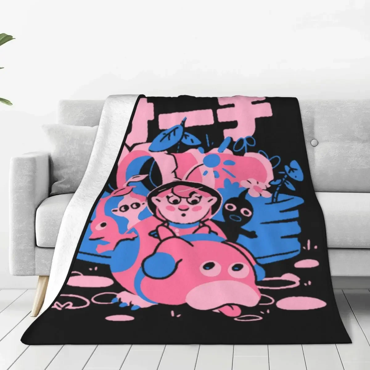 Relax Pikmin Directing A Horde Blanket Merchandise Bed Decorative kawaii Cute Throw Blanket Super Soft Velvet for Car