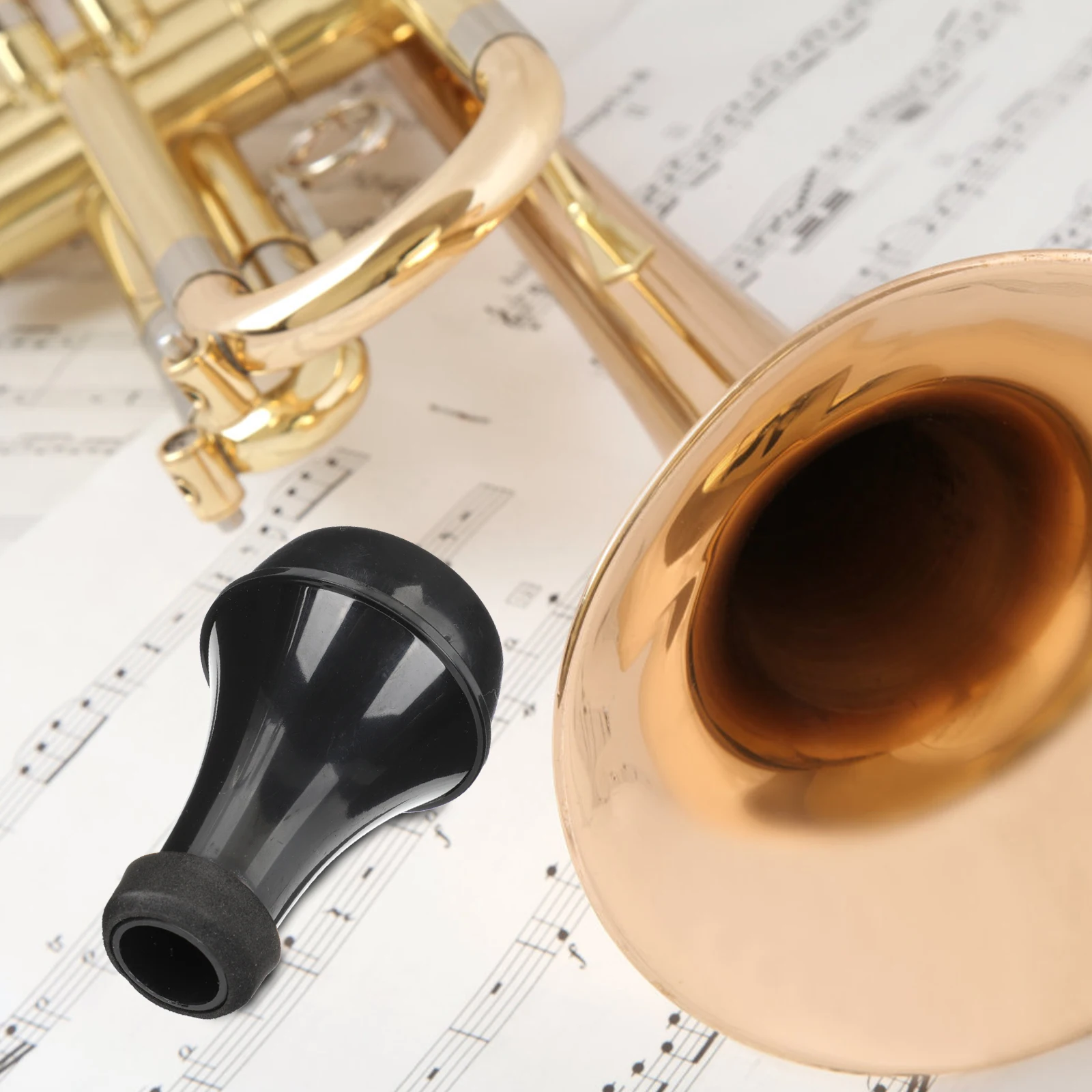 

Mini Voice Set Trumpet Straight Mute with Mouthpiece Practice Plastic Lightweight Musical Instrument Accessory Replcement Abs