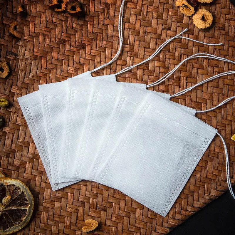 100Pcs Disposable Empty Tea Bags Multi-size Non-Woven Fabric Drawstring Pouch Bag Iced Coffee Filter Bags For Loose Leaf Tea