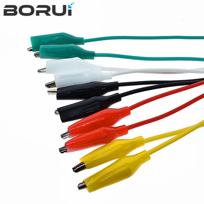 10PCS Alligator Clips 50CM Electrical DIY Test Leads Alligator Double-ended Crocodile Clips Roach Clip Test Jumper Wire