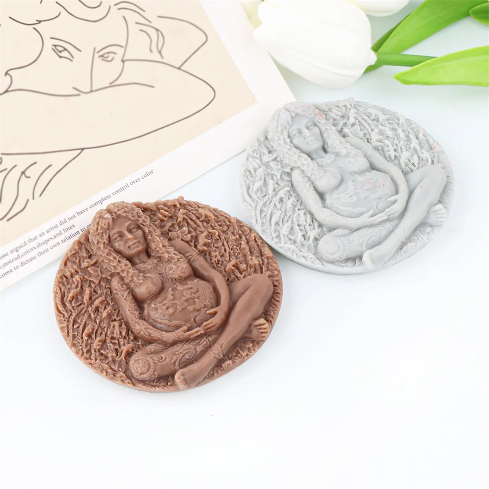 Reusable Ethereal Earth Mother Silicone Mold Female Statue Scented Candle Gaia Plaster Crystal Craft Making Tool Home Decor