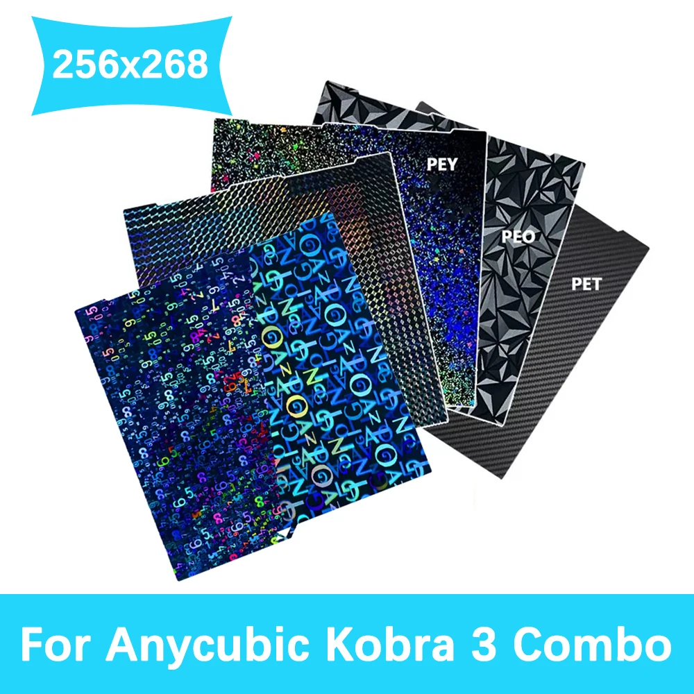 

Двусторонний лист PEO PET PEY PEN PEI для Anycubic Kobra 3, комбинированная строительная пластина 256x268 мм для Anycubic Kobra 3, лист пружинной стали