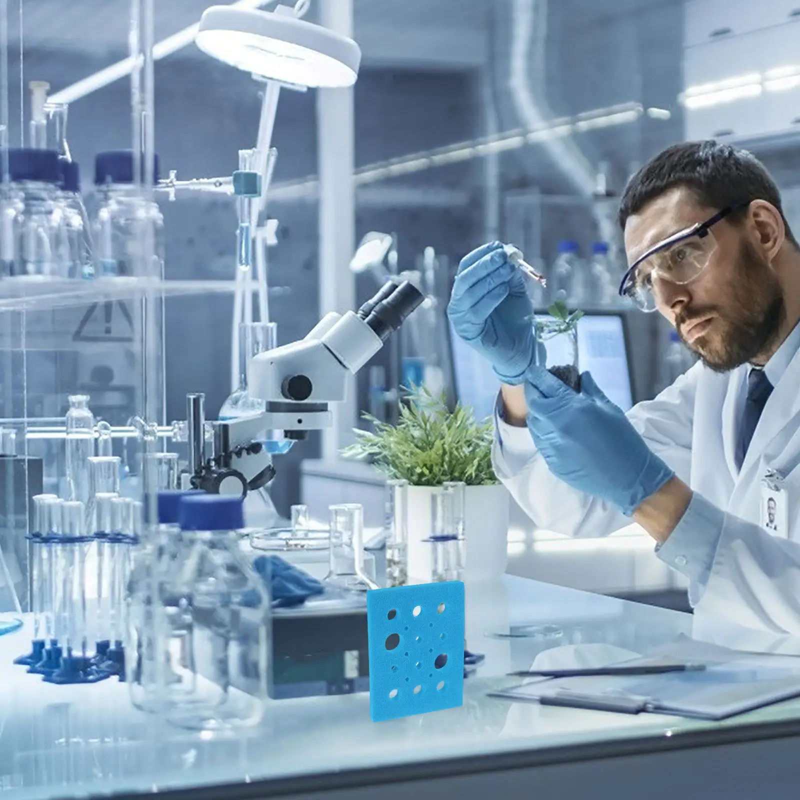 Floating Lab Tube Rack for Centrifuge Test Tubes Washable Reusable Chemistry Laboratory Rack Stable Secure Compact Design Test