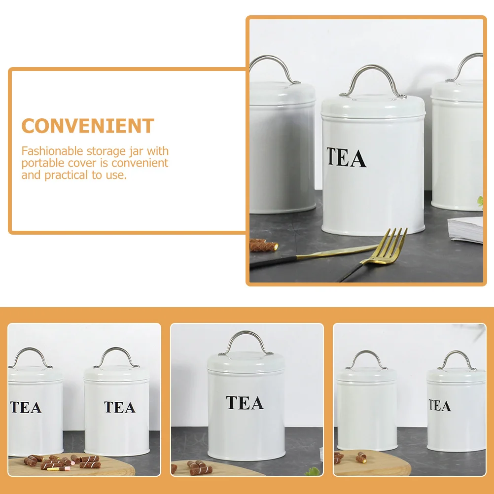 

Tea Canister Simple Nordic Style Black White Multi-Functional Coffee Bean Tin Milk Powder Sealing Jar Moisture Proof Storage