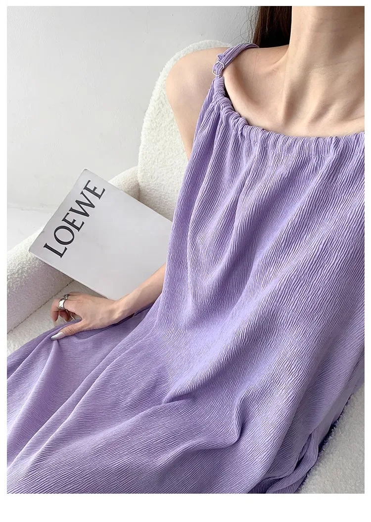 Sukienki Bez Rękawów Sukienka Damska Urodziny Kobieta Wiosna Satyna Kwadratowy Dekolt Plisowana Podszewka Haftowana Dopasowana Francuski Styl Randka