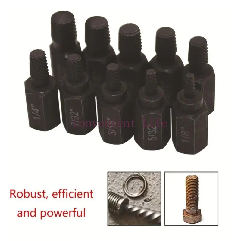 L1EE 10 قطعة مجموعة مستخرج المسمار الثقيلة مجموعة مستخرج المسمار والمسمار لإزالة البراغي المكسورة والمسامير والأزرار والتجهيزات، #2