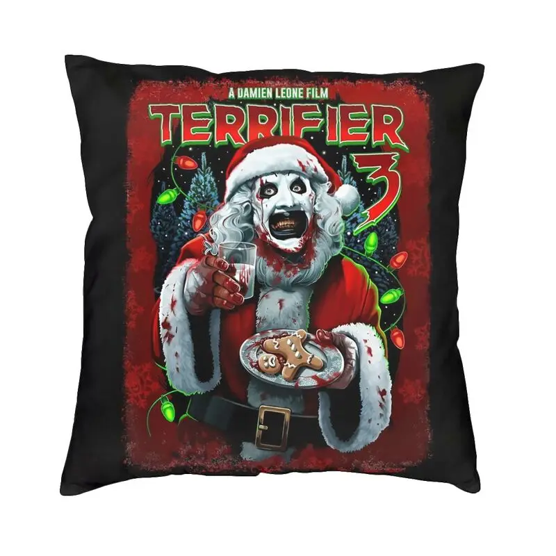 Custom Poster Of Terrifiers Christmas Cushion Cover 40x40 Decoration Print Throw Pillow Case for Car Double Side