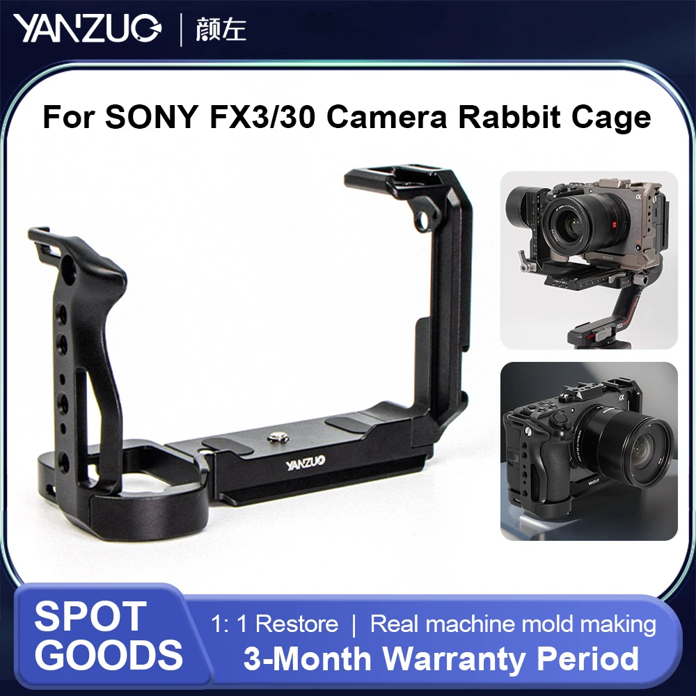 YANZUO DSLR Camera Cage For Sony FX3/FX30 Camera Metal Rabbit Cage Micro-Single Cameras Protection Frame Accessories