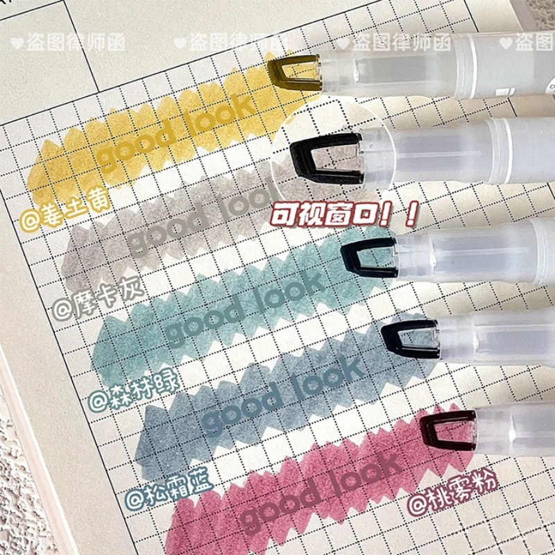 5pcs/set Dual-Tip Pastel Highlighters Study Markers for Notes Scrapbooking Journaling Kawaii Aesthetic School Art Supplies
