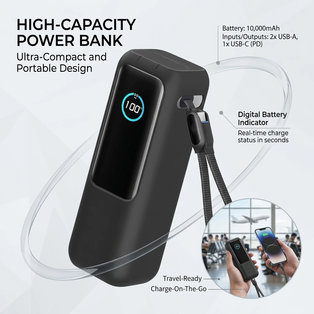 Silicone Case for Anker Zolo 25000mAh 165W Power Bank Protective Case TF/SIM Card PIN Storage Bag Portable Travel Carrying Case
