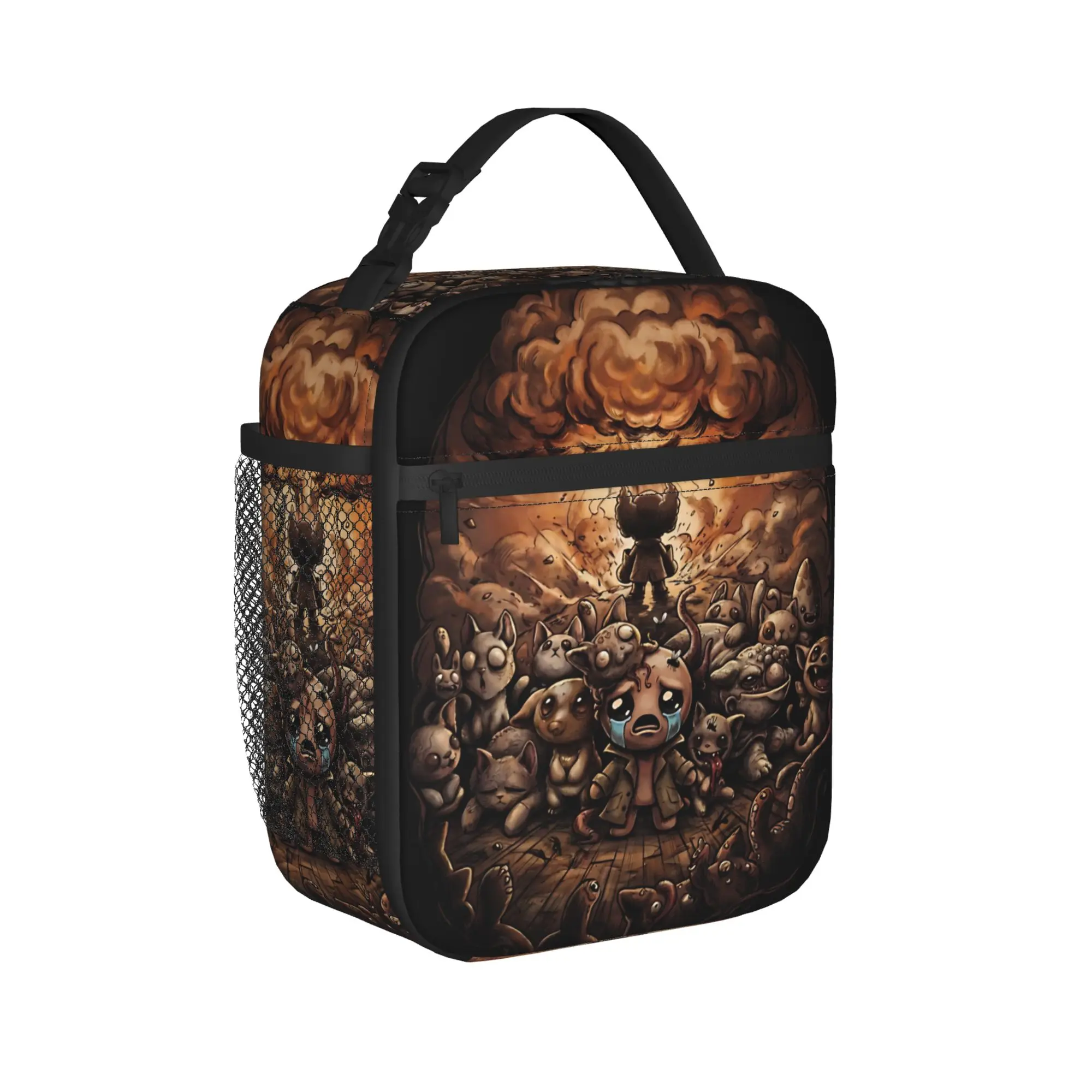 Mewgenics Binding of Isaac Insulated Lunch Bag High Capacity Skull Tears Reusable Cooler Bag Tote Lunch Box Food Bag