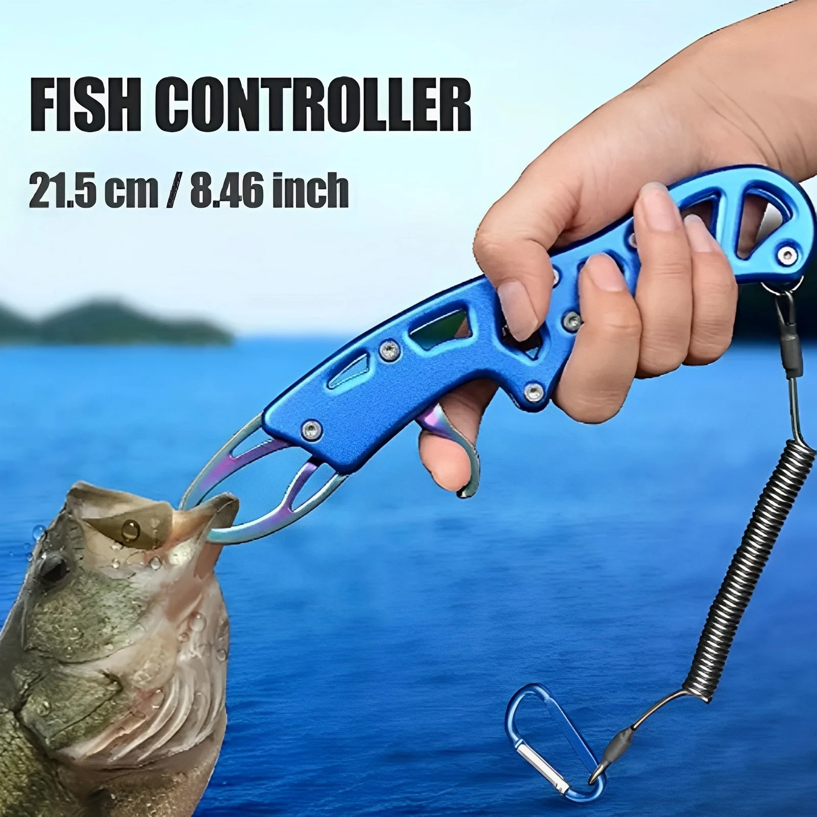 

Stainless Steel Sea Fish Grip Fish Controller Carp Bass Fish Tackle Fishing Catch Fish Mouth Pliers Finger Ring Anti-breakaway