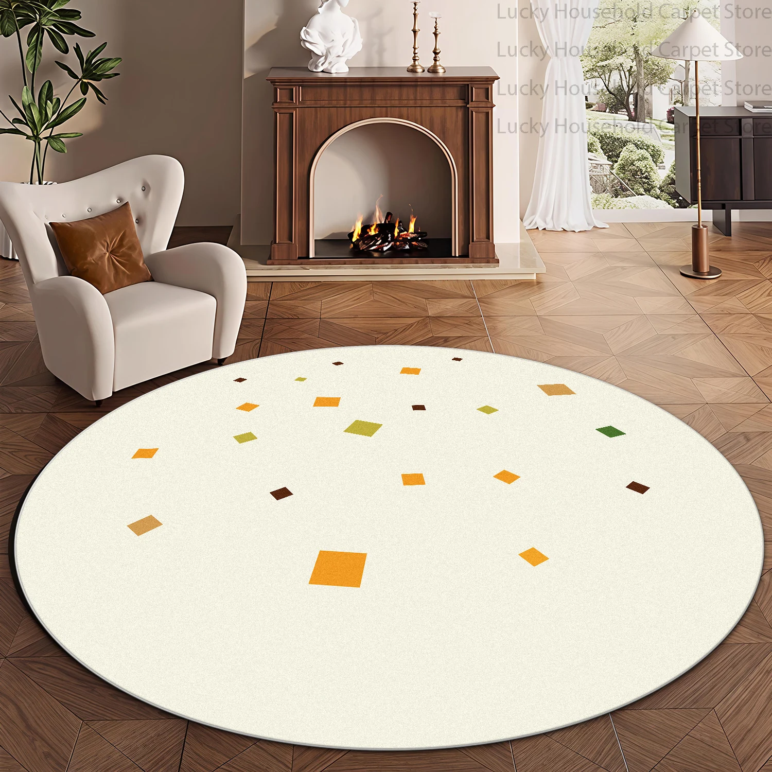 سجادة عصرية دائرية بيضاء كريمي - مراجعة Kids Outdoor Mat وسعره