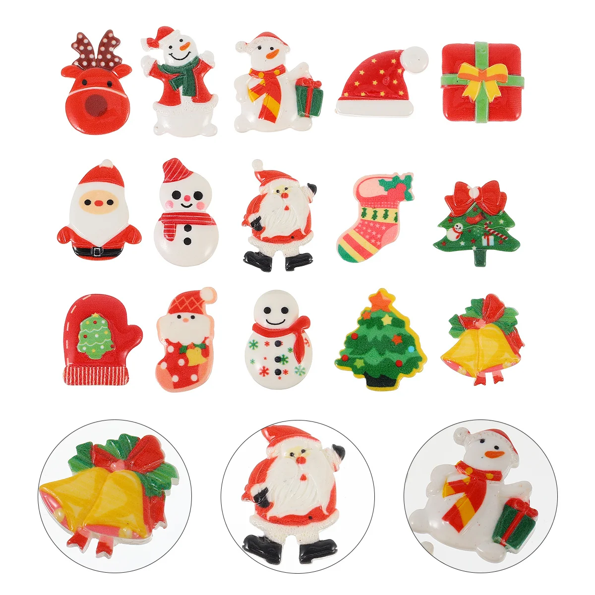 30Pcs Aksesoris Casing Ponsel Manusia Salju, Gantungan Resin 3D Natal untuk Kerajinan Perhiasan DIY, Dekorasi Jepit Rambut