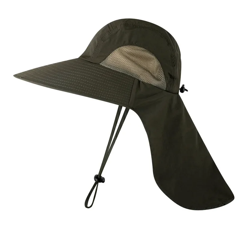 Outdoor Summer Sun Hats UV Protection Hunting Fishing Cap for Men Women Hiking Camping Visor Bucket Hat Neck Flap Fisherman Hat