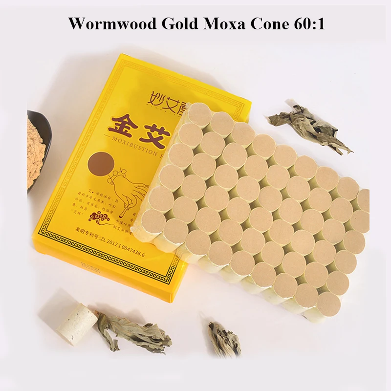 54Pcs 60:1 Smokeless Moxa Stick Roll Mugwort Acupuncture Points Therapy Warm Moxibustion Cones Body Massager Relax Pain Relief