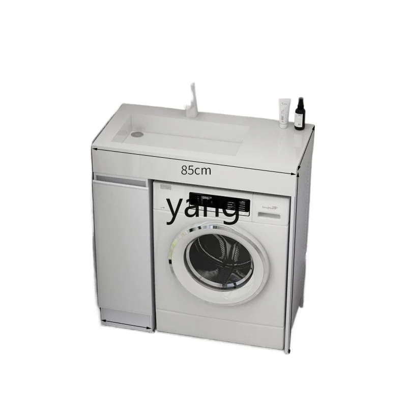 

Yjq Small Apartment Bathroom Washing Machine Cabinet Washbasin Wash Wash Basin Floor Alumimum