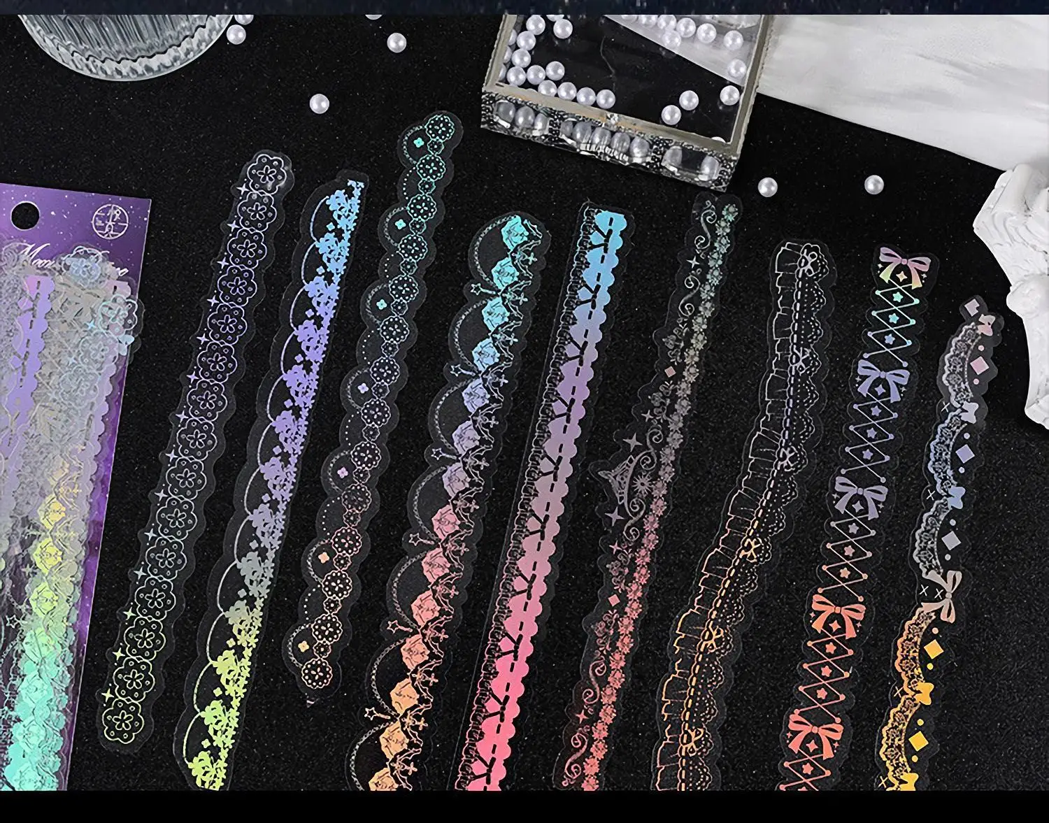 30 Sheets Korean Style Deco Sticker Pack - Cute & Stylish Holographic Foil Stamping Sticker for Kpop Toploader, Journals & More