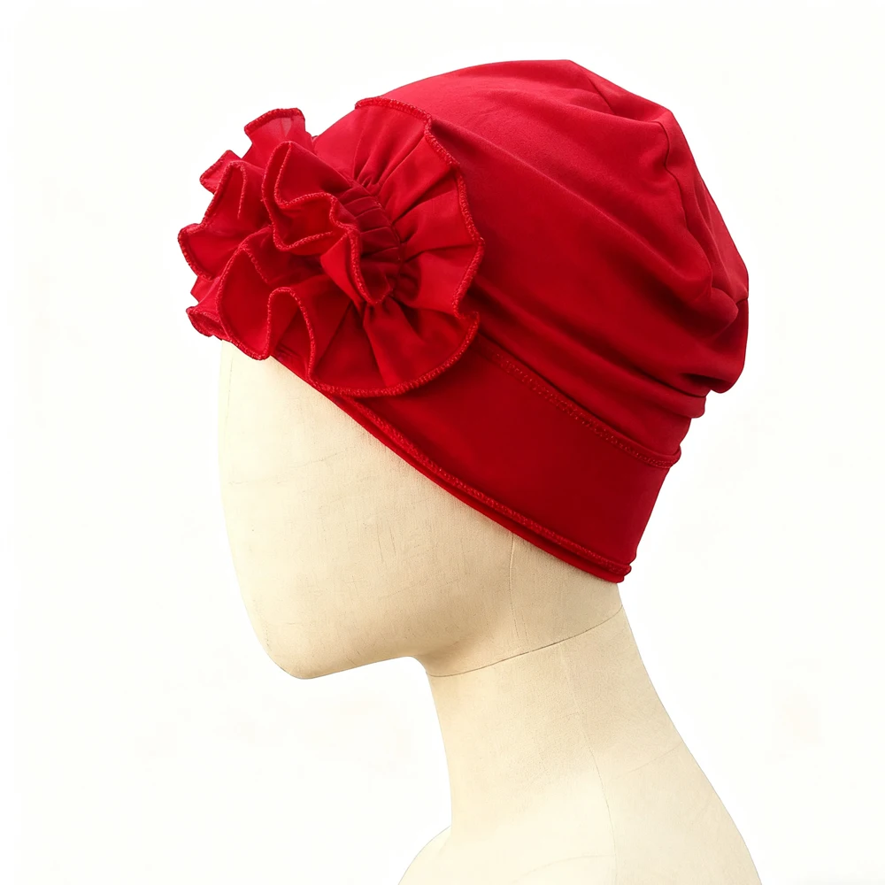 

Новые мягкие шапочки с цветком, мусульманский хиджаб, женский эластичный платок, капот, химиотерапия, повязка на голову от выпадения волос, исламский головной убор, Turbante Mujer