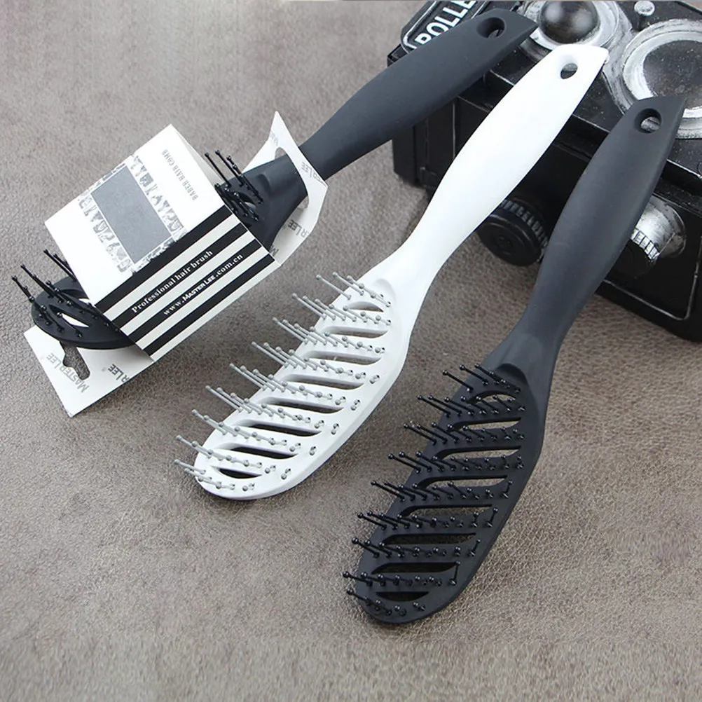 

1 шт. черная изогнутая массажная расческа для волос, легкий пластиковый инструмент для укладки для женщин и девушек, массажер для кожи головы, распутыватель волос