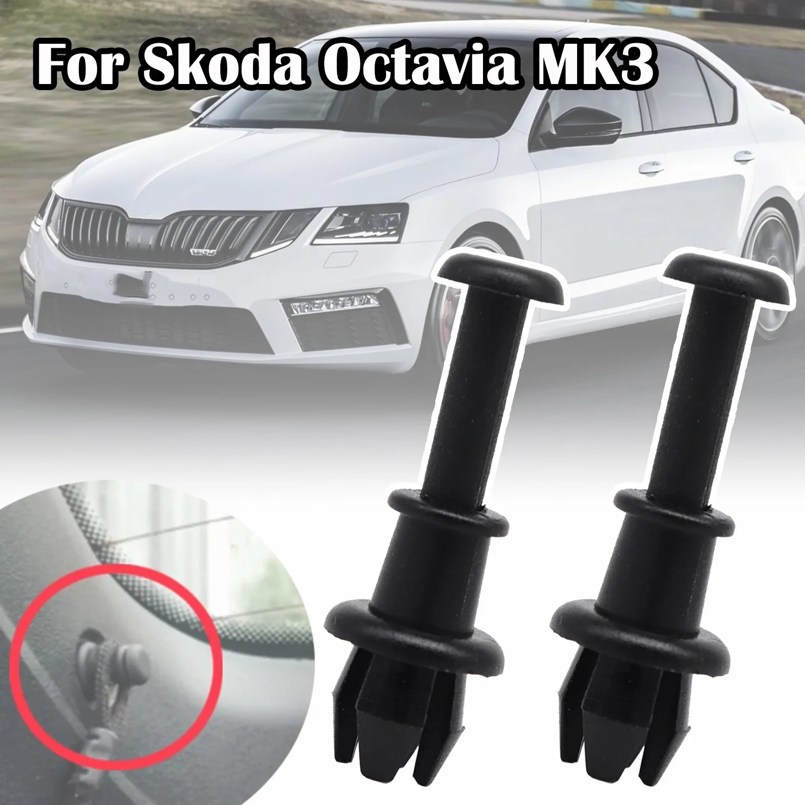 Dla Skoda Octavia MK3 Samochód Tylna półka bagażnika Klipsy sznurkowe Uchwyt Wieszak obrotowy Akcesoria 5E 2018 2017 2016 2015 2014 2013