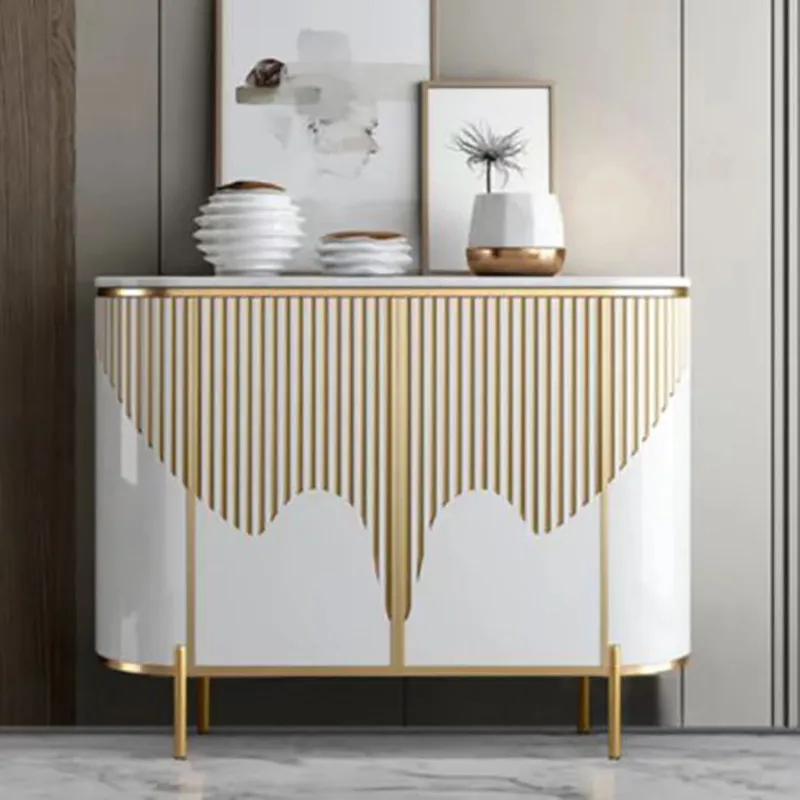 Narrow Luxury Living Room Cabinets Gold Classic French Narrow Living Room Cabinets Space Saving Meuble Rangement Furniture Home image 3