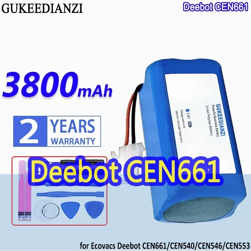 

High Capacity GUKEEDIANZI Battery 3800mAh for Ecovacs Deebot CEN661/CEN540/CEN546/CEN553 Vacuum Robot