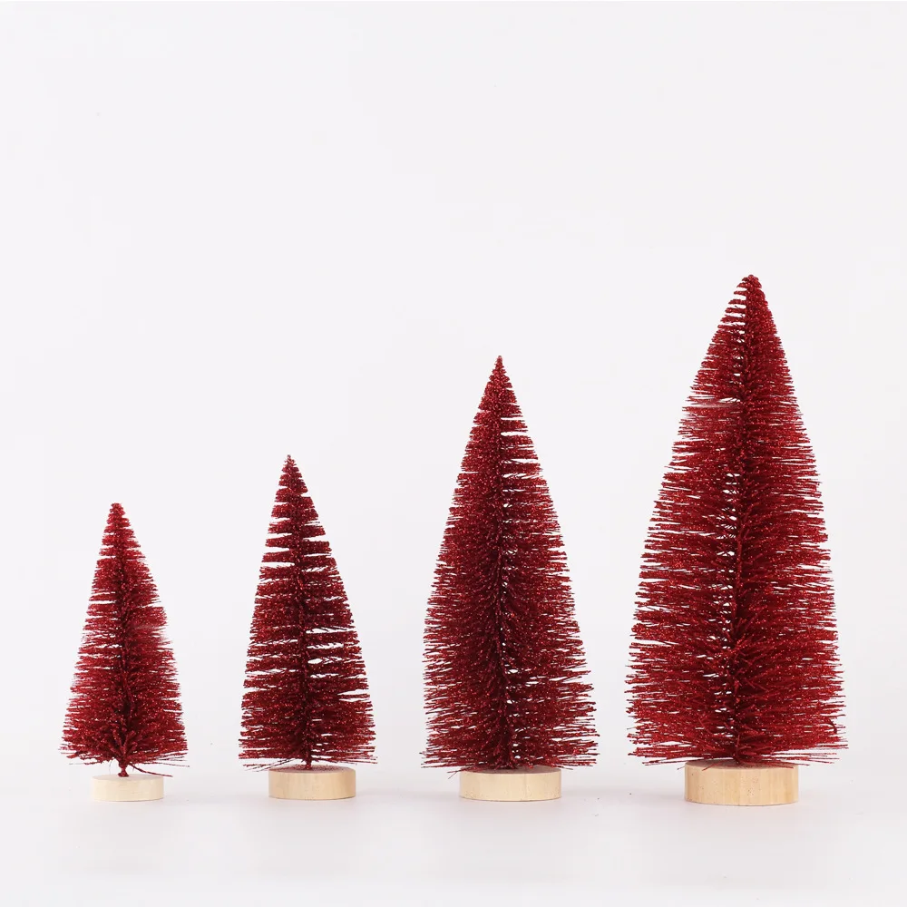 

Christmas tree tabletop decoration Christmas decorations Red pine needle tree powder mini Christmas tree
