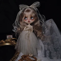 BJD Blythe Clothes Romantic pink white Black mesh lace dress skirt 1/6 30cm Dolls (Fit for Pullip,Ob24, Licca)