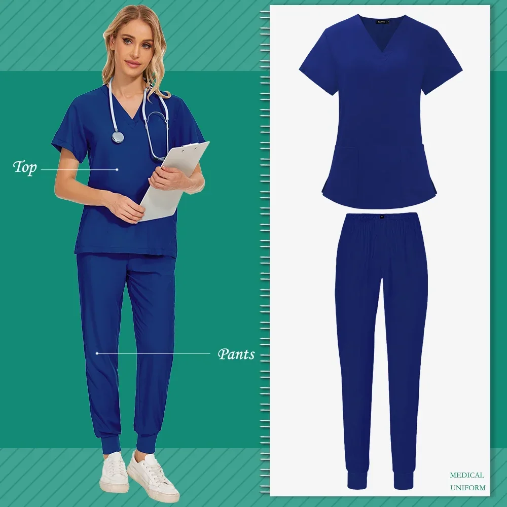 

Mens Nursing Scrubs Joggers Scrub Sets Uniform Male and Female Medical Work Wear 2024 New Price Modern Fashion Medical Uniforms