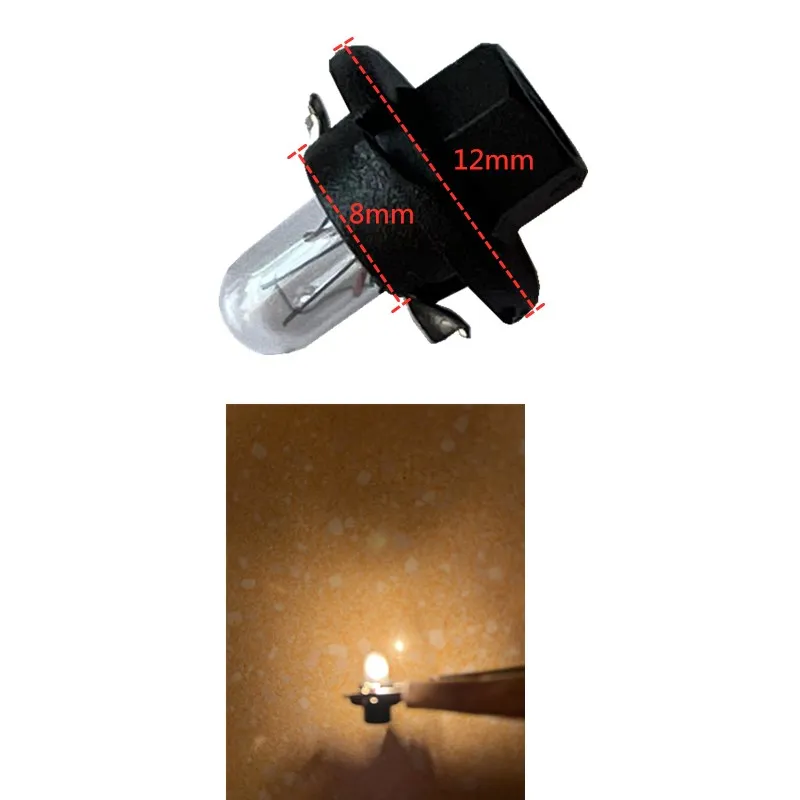 10PCS T5 B8.4 1.2W 12V Halogen Automotive Instrument Lights Automotive Interior Dashboard Indicator Light Display Light
