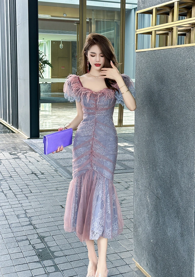 Женское облегающее вечернее платье-годе 2024