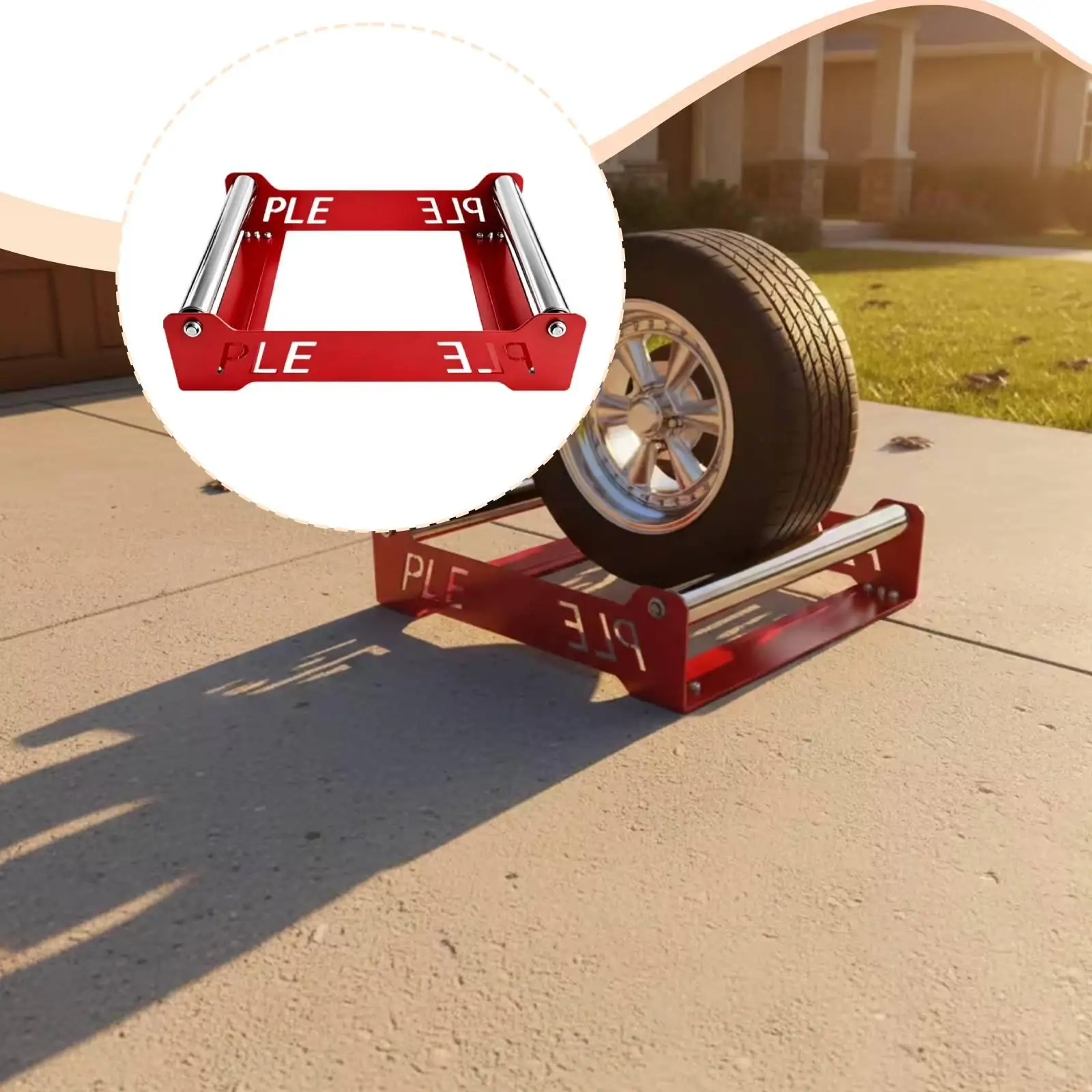 Bike Wheel Roller Steel Rotating Stand Chain Lubrication and Wheel Cleaning Aid for Motorcycle and Bike