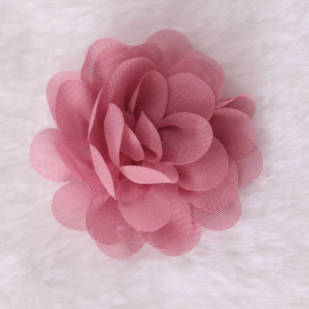 5 cm Satin Mini DIY Blumen Kinder Boutique Chiffon Blumen Weihnachten Hochzeit Mädchen Haarspangen oder Keine Clips Zubehör 30 teile/los – Detail 2