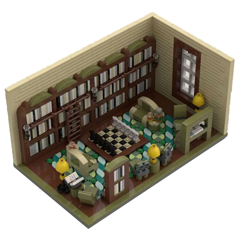 

MOC-129589 Vintage Library in Victorian Style Building Toys Set 1145 Parts