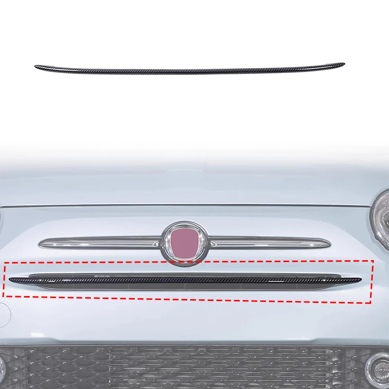 Per Fiat 500 2016-2025 ABS Auto Paraurti Anteriore Griglia Anteriore Centrale Griglia Strisce Decorative Copertura Trim Accessori Esterni