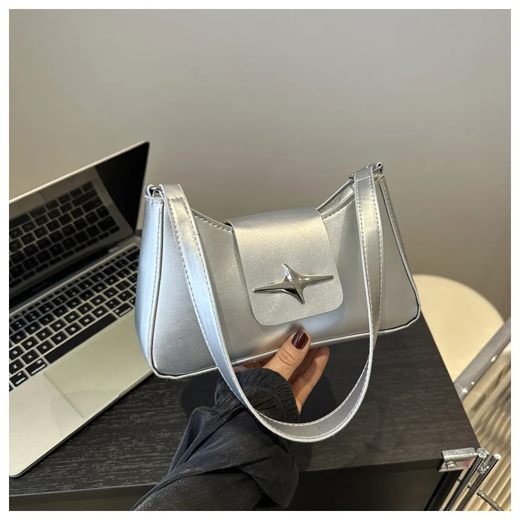 

2025 Classic Y2K Small Purse Luxury Brand Female Handbags Vintage PU Leather Shoulder Bags for Women Daily Ladies Underarm Bag