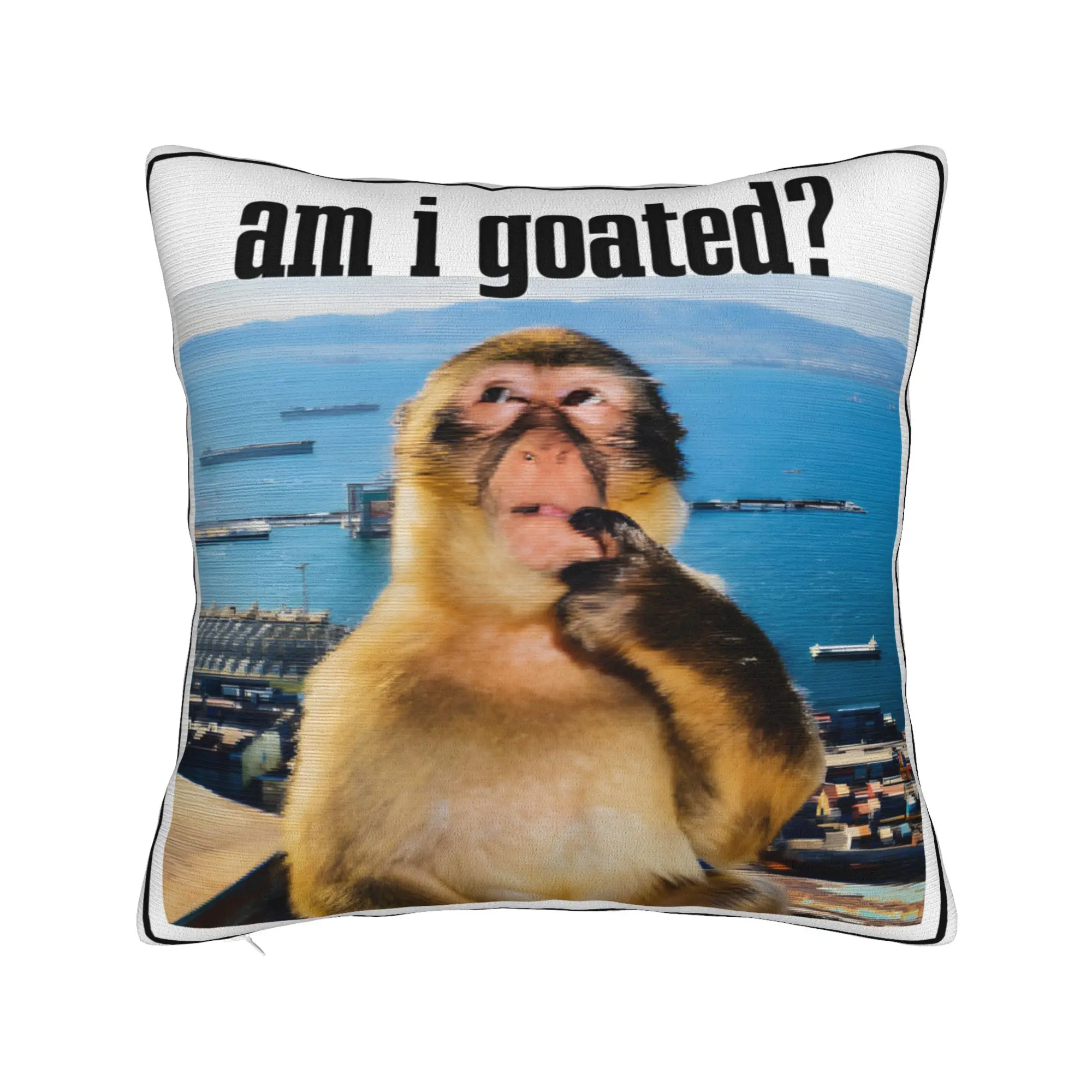 Thinking Monkey Meme  Pillowcase Merch Printing Cushion Cover Decorative  Pillow Case Cover Sofa Multi Size