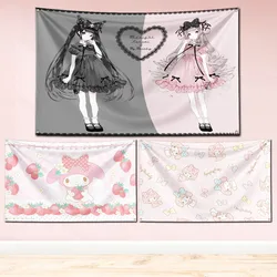 90X150cm Cartoon Cute Pink My Melodys Flag Polyester Printed girly room decoration or Indoor Tapestry Banner