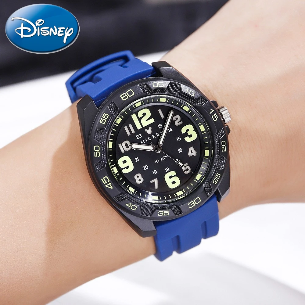 Disney Gift With Box Mickey Men Watch Luminous Fashion Unique Retro Sports Trend Personality Casual Clock Relogio Masculino