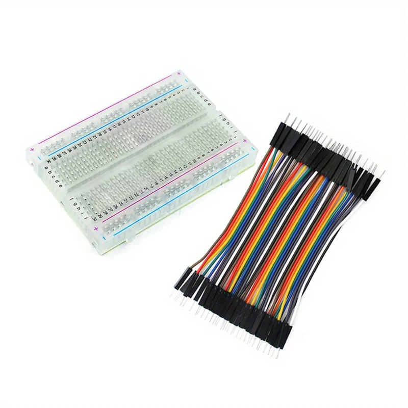 1pc 400 Point Transparent Mini Breadboard Kit 10cm Male to Male DuPont Jumper Wires Set Solderless Prototype Practice Board