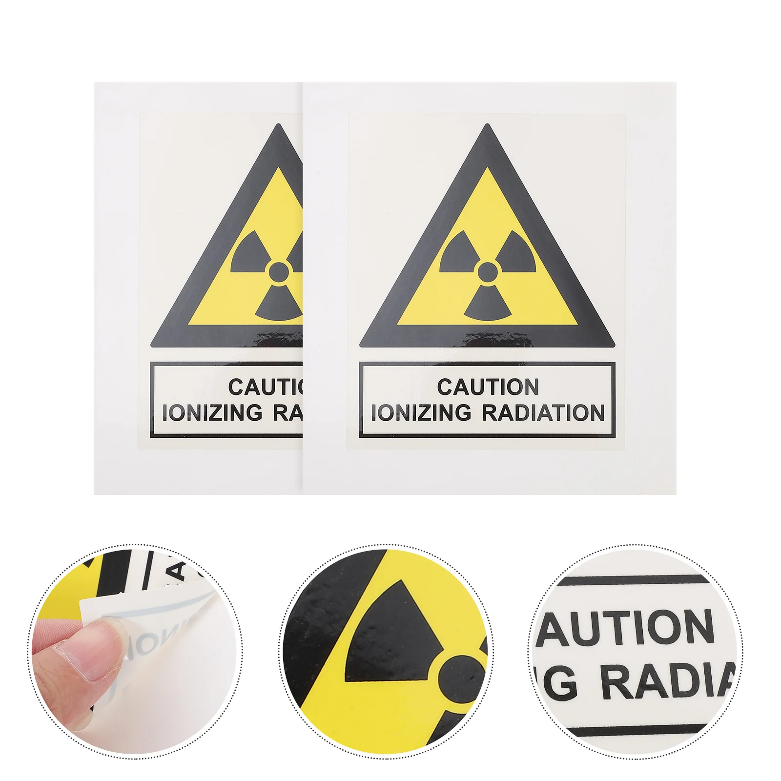 4 Pcs Radiation Signboard Stickers Caution Decal Danger Safety Operation Warnings Signs Pp Label Symbol Decals