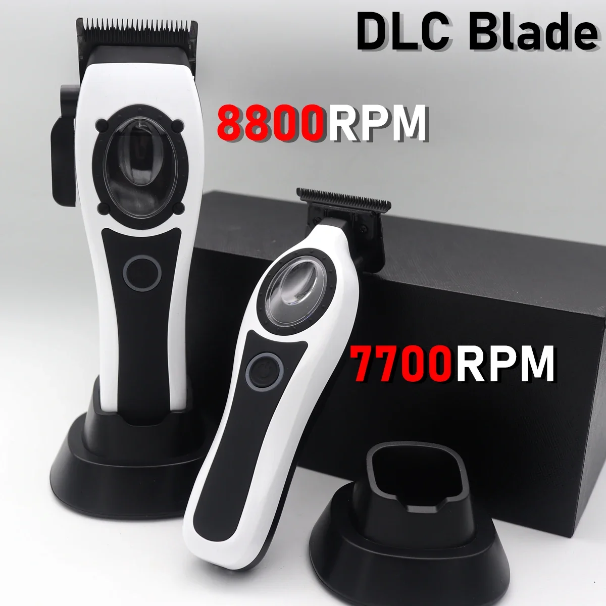 2 Covers 8800RPM 7700RPM Hair Clipper Kits Professional Barber Hair Cutting Machine Hair Trimmer with Base